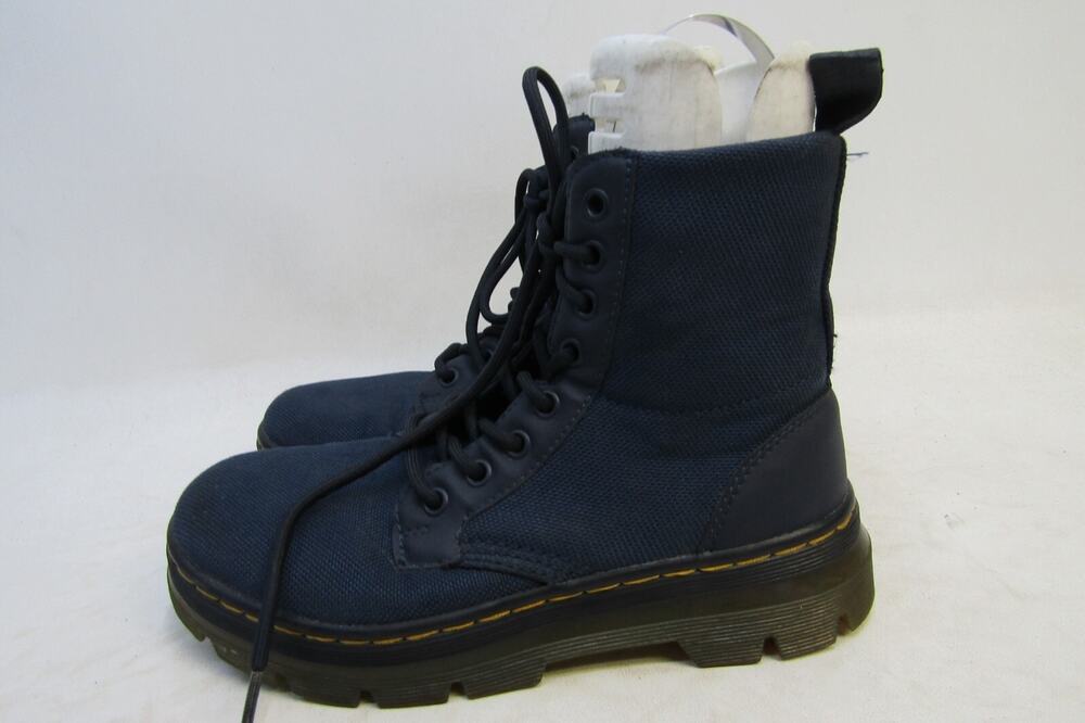 Dr. Martens Womens Size 6 M Blue Canvas 8 Eye Ankle Fashion Boots
